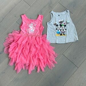 Princess Ariel Kids Dress and Minnie/ Mickey Tank